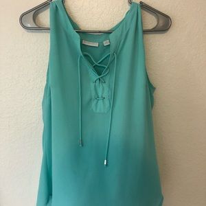 Blue tank top blouse